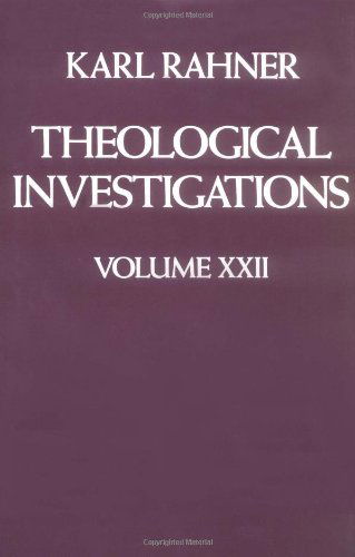 Cover for Karl Rahner · Theological Investigations Volume XXII (Hardcover Book) [New edition] (1991)