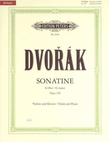 Sonatina for Violin and Piano in G Op. 100 - Dvorak - Libros - Edition Peters - 9790014075248 - 12 de abril de 2001