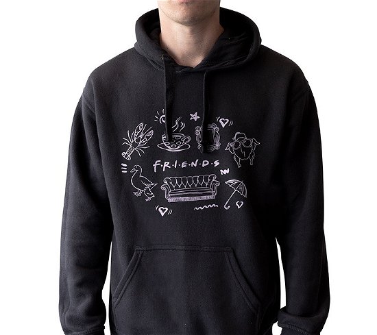 Cover for Friends · FRIENDS - Hoodie - &quot;Scribble&quot; man without zip black (MERCH)