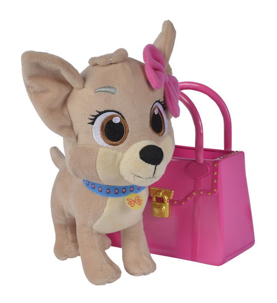 CCL #BFF, Chihuahua plys hund m/squeaker-funktion og taske 20cm - Chi Chi Love - Produtos - Simba Toys - 4006592081249 - 21 de setembro de 2022