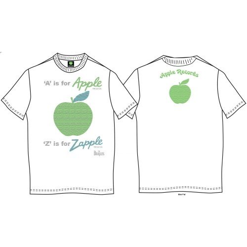 The Beatles Unisex T-Shirt: Vintage A Is For Apple (Back Print) - The Beatles - Produtos - Apple Corps - Apparel - 5055295316249 - 