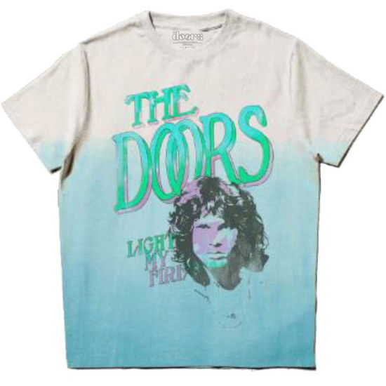 The Doors Unisex T-Shirt: Light My Fire Stacked (Wash Collection) - The Doors - Mercancía -  - 5056561034249 - 