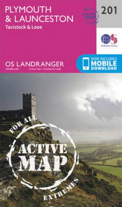 Cover for Ordnance Survey · Plymouth &amp; Launceston, Tavistock &amp; Looe - OS Landranger Active Map (Kort) [February 2016 edition] (2016)