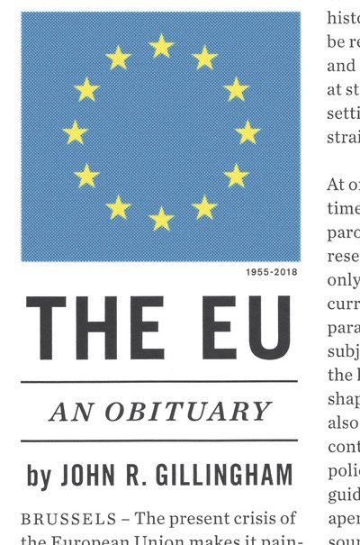 Cover for John Gillingham III · The EU: An Obituary (Taschenbuch) (2018)