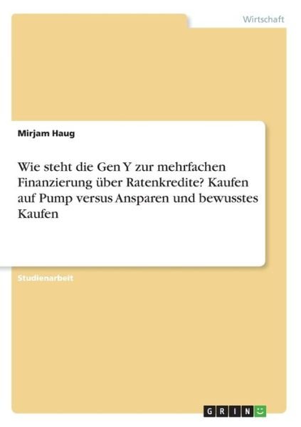 Cover for Haug · Wie steht die Gen Y zur mehrfachen (Book)