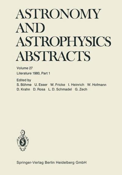 Cover for Siegfried Bohme · Literature 1980 - Astronomy and Astrophysics Abstracts (Paperback Book) [Softcover Reprint of the Original 1st Ed. 1980 edition] (2014)