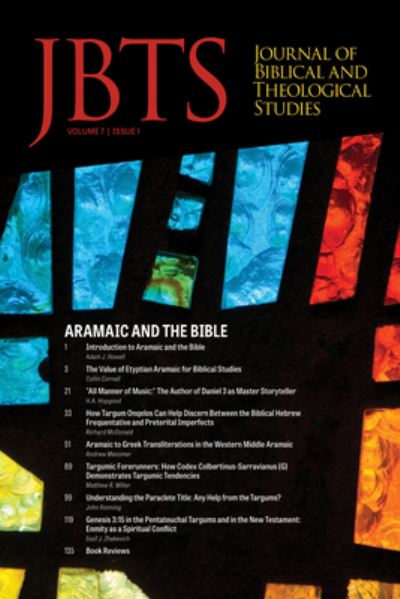 Cover for Daniel S. Diffey · Journal of Biblical and Theological Studies, Issue 7. 1 (Book) (2023)