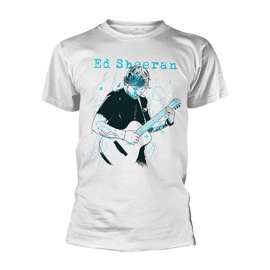 Cover for Ed Sheeran · Guitar Line Illustration (T-shirt) [size XL] [White edition] (2018)