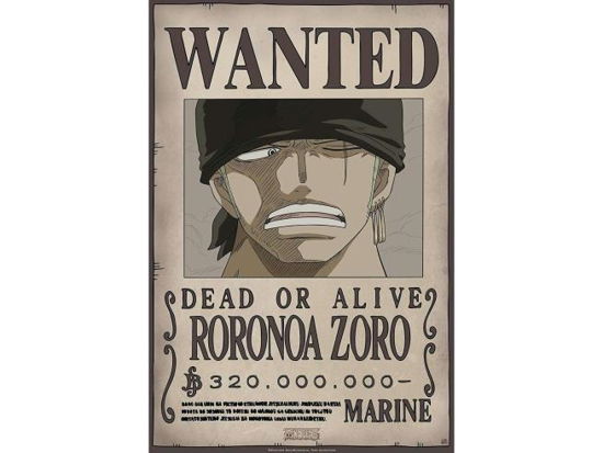 ONE PIECE  - Poster «Wanted Zoro» (52x38) - Abysse - Merchandise -  - 3665361102250 - 