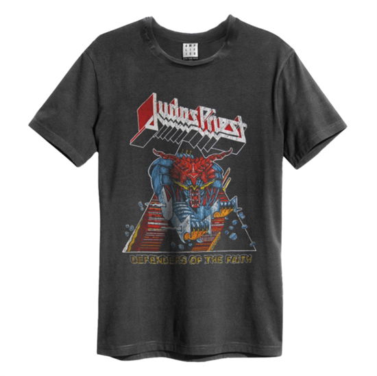 Judas Priest Defenders Of The Faith Amplified Small Vintage Charcoal T Shirt - Judas Priest - Mercancía - AMPLIFIED - 5054488120250 - 