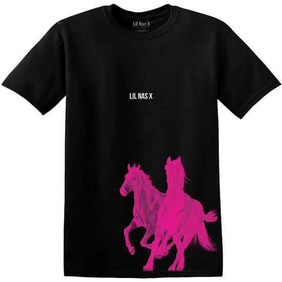 Cover for Lil Nas X · Lil Nas X Unisex T-Shirt: Pink Horses (T-shirt) [size S] [Black - Unisex edition]