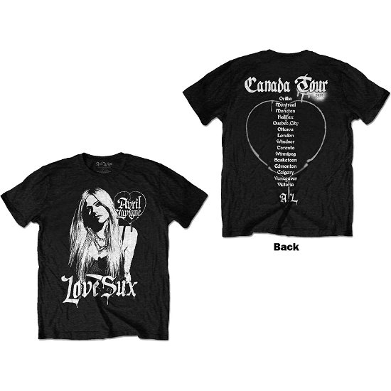 Avril Lavigne Unisex T-Shirt: Love Sux (Back Print) - Avril Lavigne - Mercancía -  - 5056561065250 - 