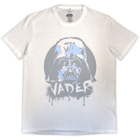 Cover for Star Wars · Star Wars Unisex T-Shirt: Darth Vader Spray Paint (White) (T-shirt) [size S] (2024)