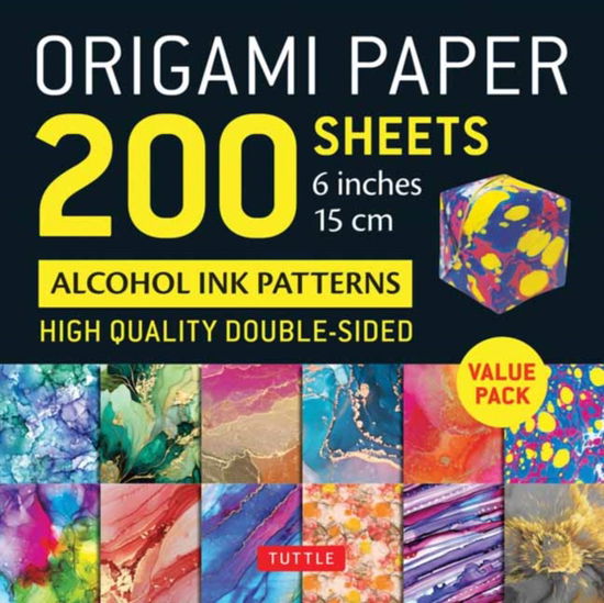 Cover for Origami Paper 200 sheets Alcohol Ink Patterns 6&quot; (15 cm): Tuttle Origami Paper: Double-Sided Origami Sheets Printed with 12 Designs (Instructions for 5 Projects Included) (Papirvare) (2025)