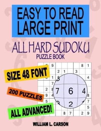 Cover for William L Carson · All Hard Sudoku (Paperback Bog) (2016)