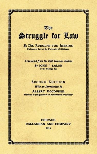 Cover for Rudolf von Jhering · The struggle for law (Bog) [2nd edition] (2022)