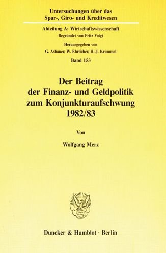 Cover for Merz · Der Beitrag der Finanz- und Geldpo (Bog) (1994)