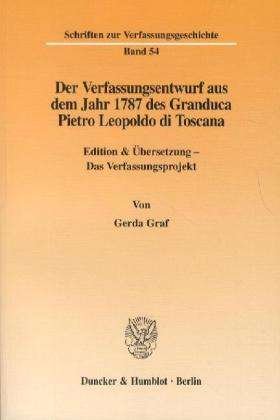 Cover for Graf · Der Verfassungsentwurf aus dem Jah (Bok) (1998)