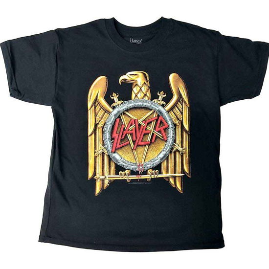 Cover for Slayer · Slayer Kids T-Shirt: Gold Eagle (7-8 Years) (T-shirt) [size 7-8yrs] [Black - Kids edition]