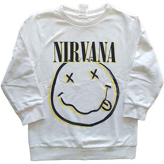 Cover for Nirvana · Nirvana Kids Sweatshirt: Inverse Happy Face (9-10 Years) (Bekleidung) [size 9-10yrs] [White - Kids edition]