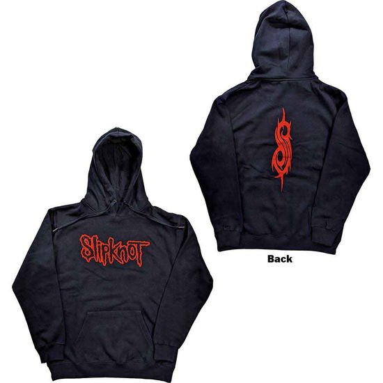Slipknot Unisex Pullover Hoodie: Logo (Navy Blue) (Back Print) - Slipknot - Merchandise - - 5056561055251 - October 20, 2022