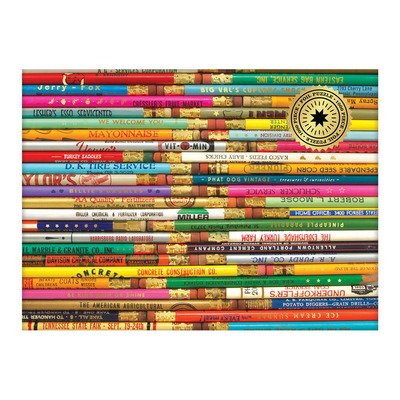 Cover for Galison · Phat Dog Vintage Pencils 1000 Piece Foil Stamped Puzzle (GAME) (2018)