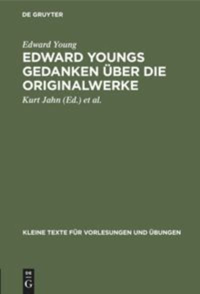 Cover for Edward Young · Edward Youngs Gedanken ber Die Originalwerke (N/A) (1910)