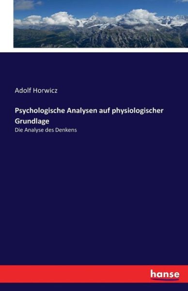 Cover for Horwicz · Psychologische Analysen auf phy (Book) (2016)