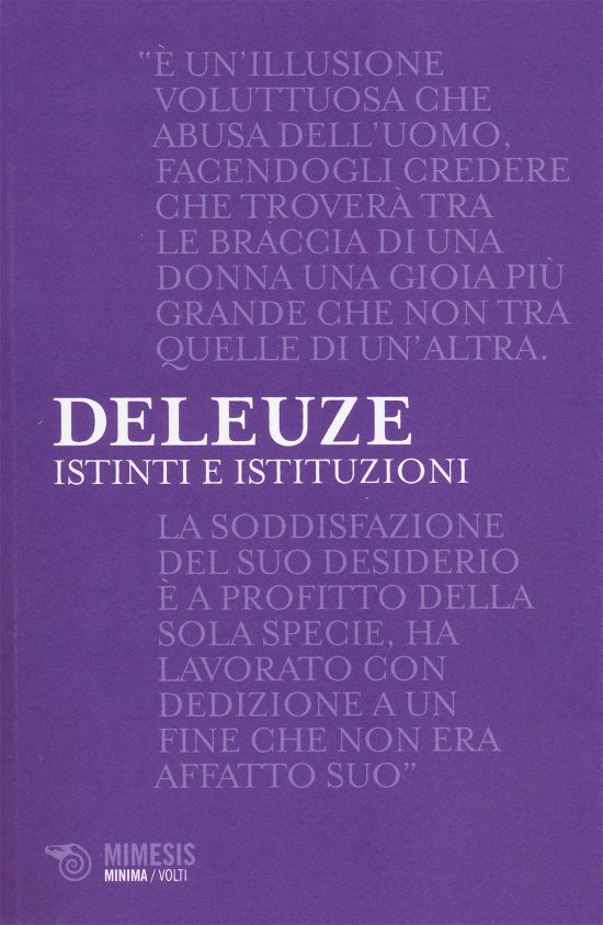 Cover for Gilles Deleuze · Istinti E Istituzioni (Book)