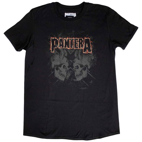 Cover for Pantera · Pantera Unisex T-Shirt: Watermarked Skulls (Black) (T-shirt) [size S] [Black - Unisex edition] (2015)