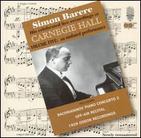 Cover for Simon Barere · At Carnegie Hall 5 (CD) (2005)