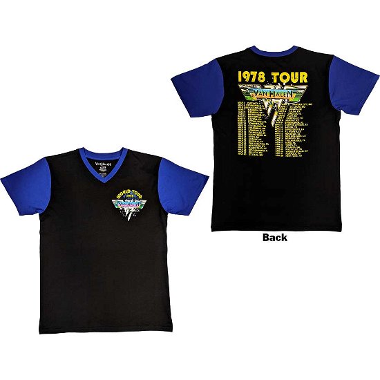 Van Halen Unisex Raglan T-Shirt: 1978 Tour Dates (Back Print) - Van Halen - Merchandise -  - 5056737224252 - 