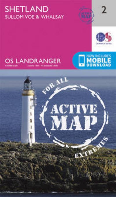 Cover for Ordnance Survey · Shetland - Sullom Voe &amp; Whalsay - OS Landranger Active Map (Kort) [February 2016 edition] (2016)