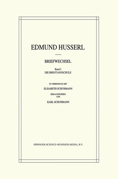 Cover for Edmund Husserl · Temporary Title 19991103 - Husserliana: Edmund Husserl Dokumente (N/A) [5th 1994 edition] (1994)