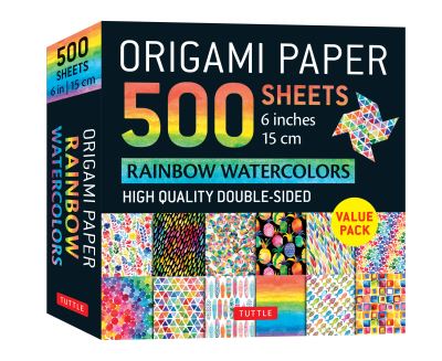 Cover for Tuttle Publishing · Origami Paper 500 sheets Rainbow Watercolors 6&quot; (15 cm): Tuttle Origami Paper: Double-Sided Origami Sheets Printed with 12 Different Designs (Instructions for 5 Projects Included) (Papirvare) (2021)