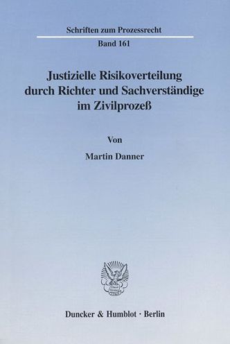 Cover for Danner · Justizielle Risikoverteilung dur (Book) (2001)