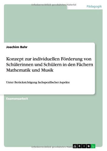 Cover for Bahr · Konzept zur individuellen Förderun (Book) [German edition] (2013)