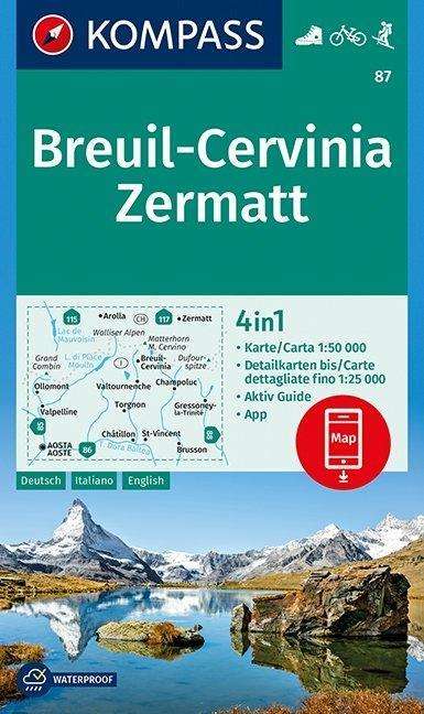 Cover for Mair-Dumont / Kompass · Carta Escursionistica N. 87. Breuil-Cervinia, Zermatt 1:50.000. Ediz. Multilingue (Book) (2018)