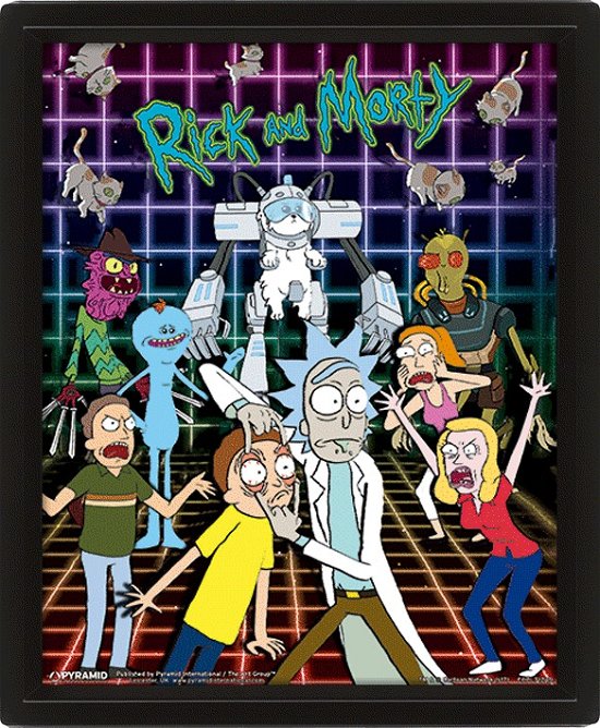 Characters Grid - Framed 3D Print - Rick and Morty - Merchandise - PYRAMID - 5051265976253 - 