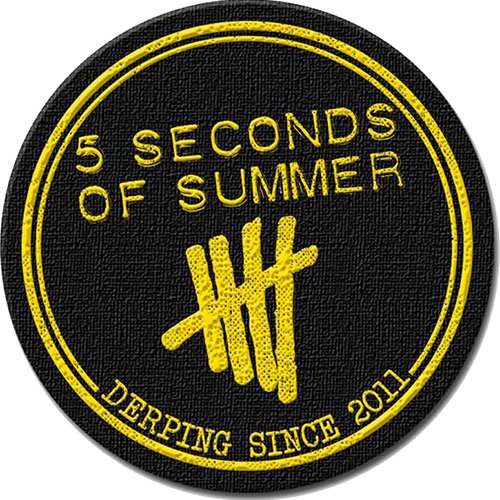 5 Seconds of Summer Standard Patch: Derping Stamp - 5 Seconds Of Summer - Merchandise - Rockoff - 5055979903253 - 