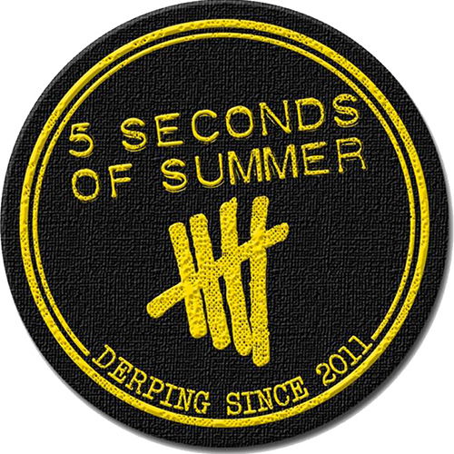 5 Seconds of Summer Standard Woven Patch: Derping Stamp - 5 Seconds of Summer - Merchandise - Rockoff - 5055979903253 - 