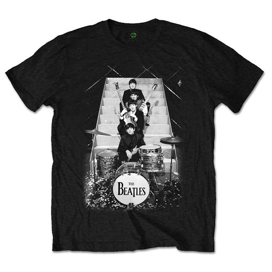 The Beatles Unisex T-Shirt: Stage Stairs - The Beatles - Produtos - ROCK OFF - 5055979990253 - 