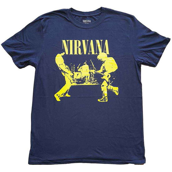 Cover for Nirvana · Nirvana Unisex T-Shirt: Stage (T-shirt) [size S] [Blue - Unisex edition] (2020)