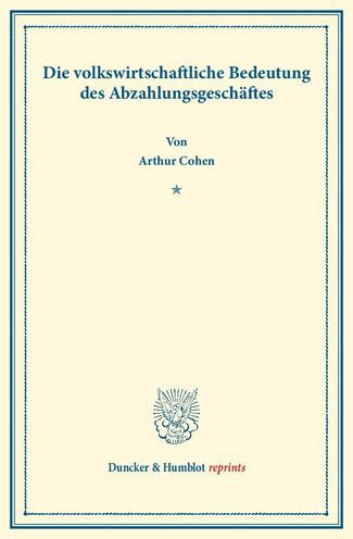 Die volkswirtschaftliche Bedeutun - Cohen - Bøger -  - 9783428162253 - 10. juli 2013