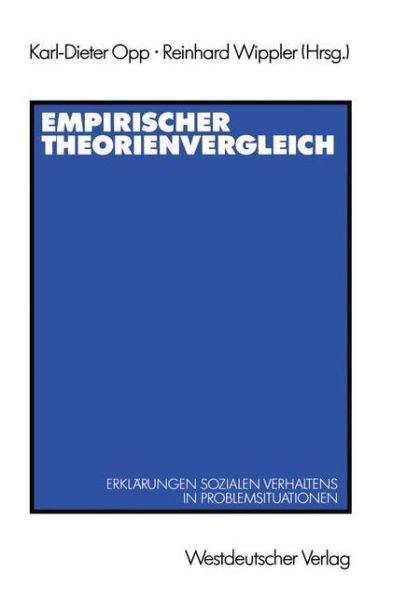 Cover for Karl-Dieter Opp · Empirischer Theorienvergleich (Paperback Book) [1990 edition] (1990)