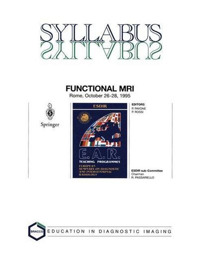 Cover for P Pavone · Functional MRI: ESDIR, Seminar No. 24 Rome, October 26-28, 1995 - SYLLABUS (Paperback Book) (1996)