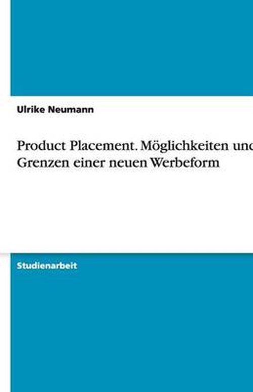 Cover for Neumann · Product Placement - Möglichkeit (Book) [German edition] (2008)