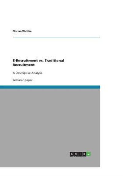 Cover for Wuttke · E-Recruitment vs. Traditional Re (Book) (2013)