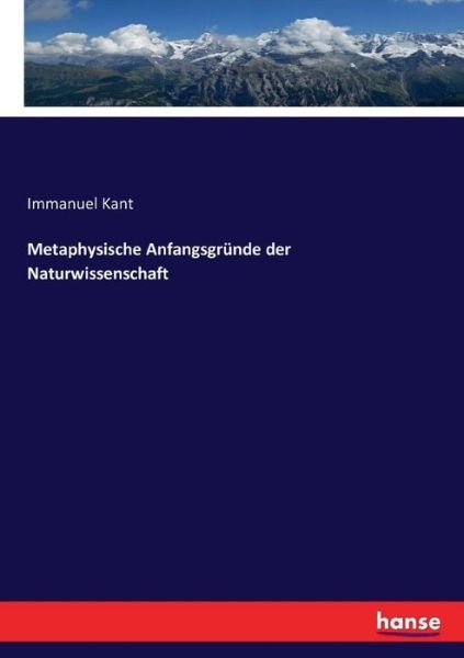 Cover for Kant · Metaphysische Anfangsgründe der Na (Bog) (2016)