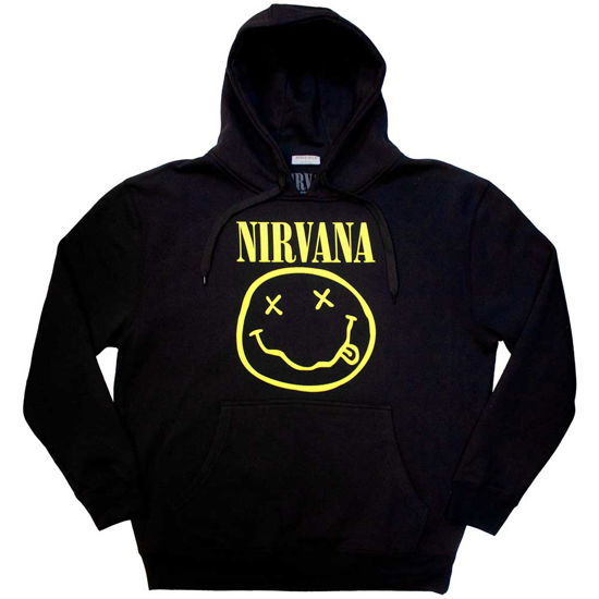 Nirvana Unisex Pullover Hoodie: Yellow Happy Face - Nirvana - Marchandise -  - 5052905326254 - 